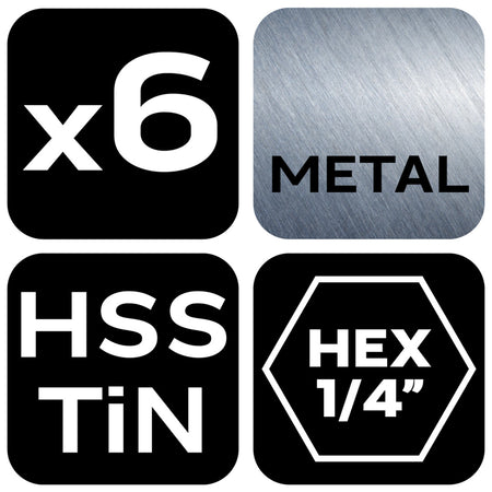 Sada vrtákov s HSS TiN závitom, M3 - M10, šesťhran, 6 ks. od NEO TOOLS nájdeš na naravis.sk