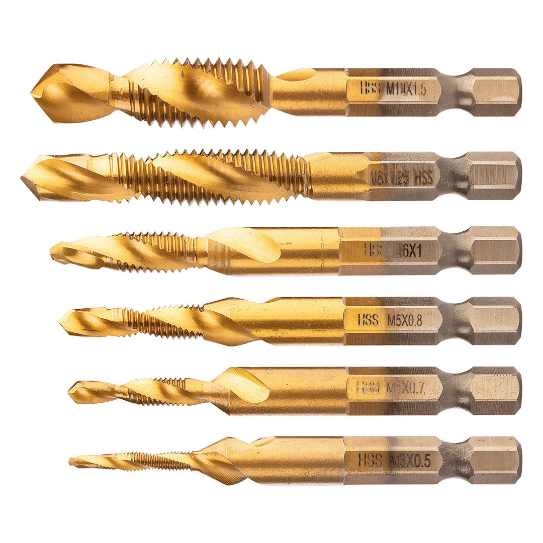 Sada vrtákov s HSS TiN závitom, M3 - M10, šesťhran, 6 ks. od NEO TOOLS nájdeš na naravis.sk