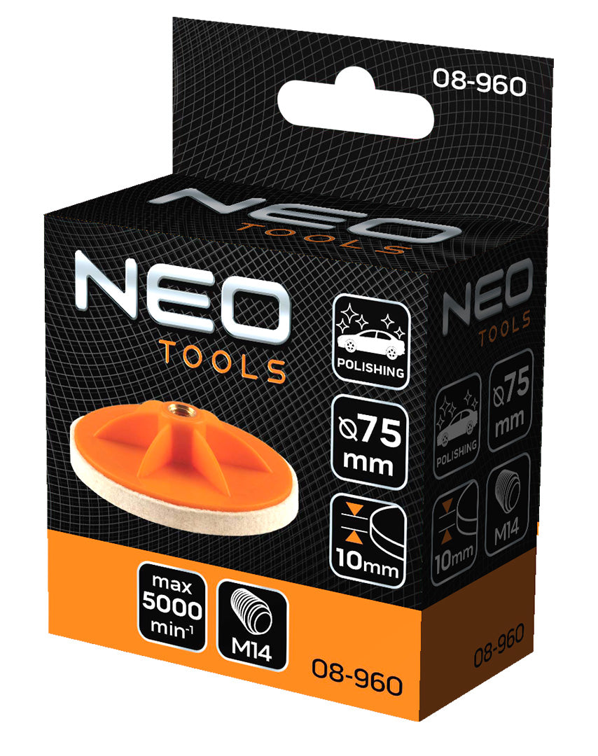Leštiaca plsť 75 x 10 mm, M14 od NEO TOOLS nájdeš na naravis.sk