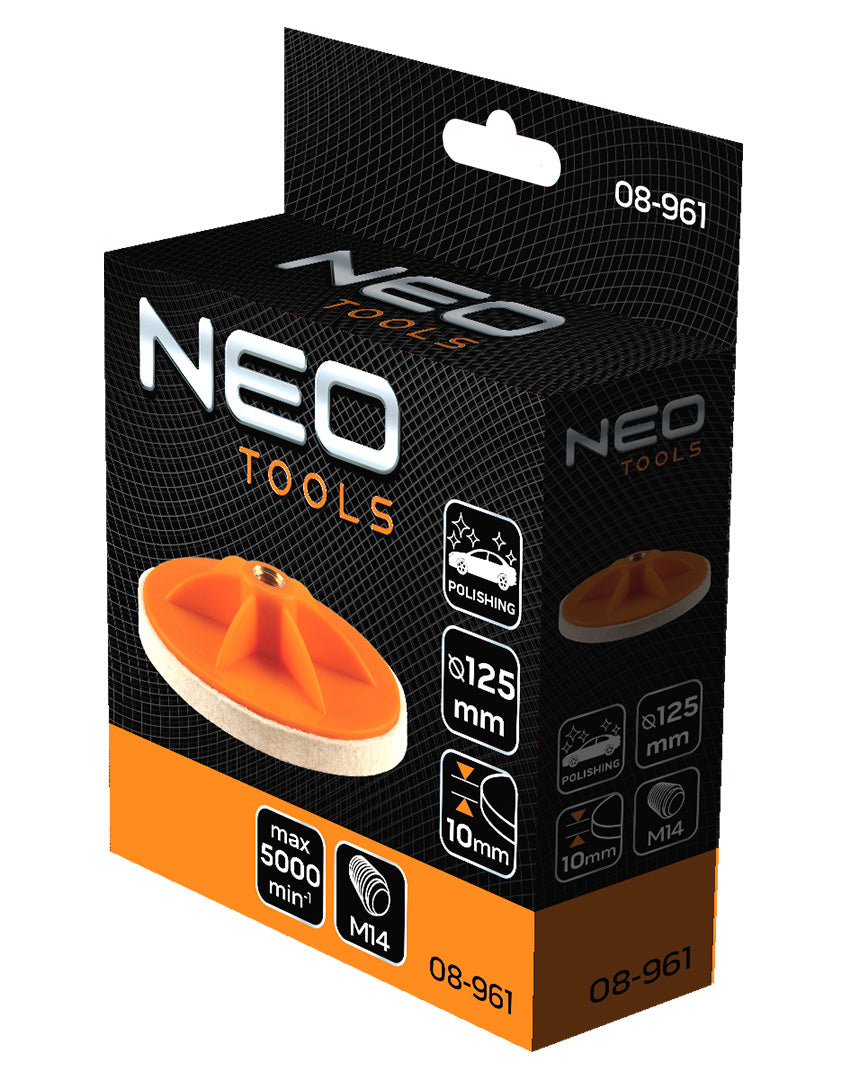 Leštiaca plsť 125 x 10 mm, M14 od NEO TOOLS nájdeš na naravis.sk