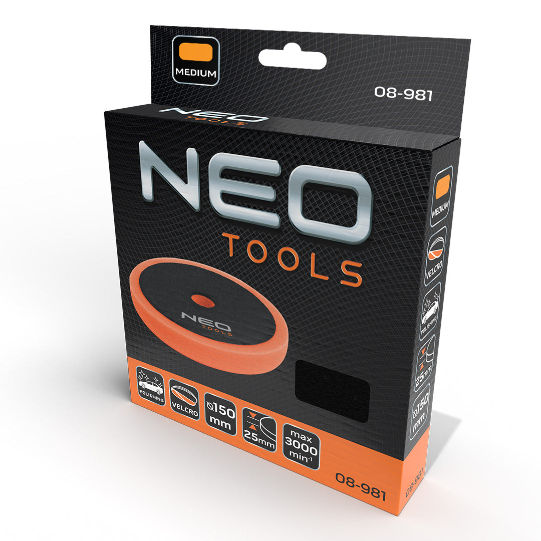 Leštiaca podložka 150 x 150 mm x 25 mm, stredná špongia od NEO TOOLS nájdeš na naravis.sk