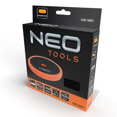 Leštiaca podložka 150 x 150 mm x 25 mm, stredná špongia od NEO TOOLS nájdeš na naravis.sk
