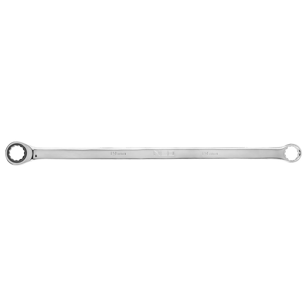 Kľúč s dvojitým krúžkom, s rohatkou, dlhý, 19 mm od NEO TOOLS nájdeš na naravis.sk
