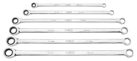 Kľúče s račňou, dlhé, sada 6 kusov, 8 - 19 mm, mäkké puzdro od NEO TOOLS nájdeš na naravis.sk