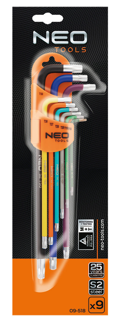 Torx kľúče T10-T50, 9 ks sada od NEO TOOLS nájdeš na naravis.sk