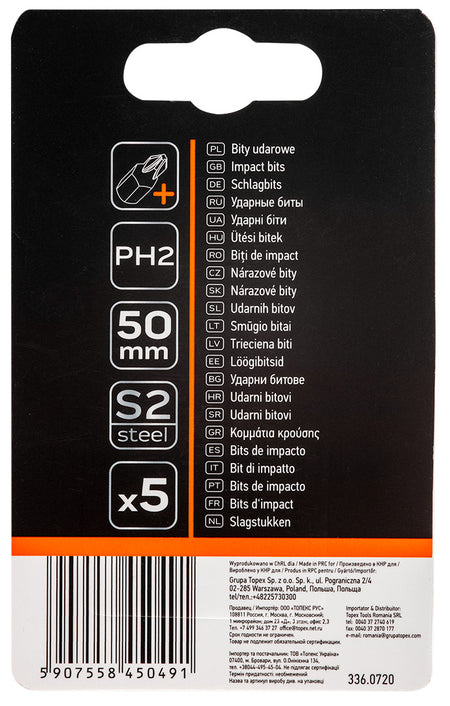 Rázové bity S2, 50 mm, PH2 - 5 ks. od NEO TOOLS nájdeš na naravis.sk