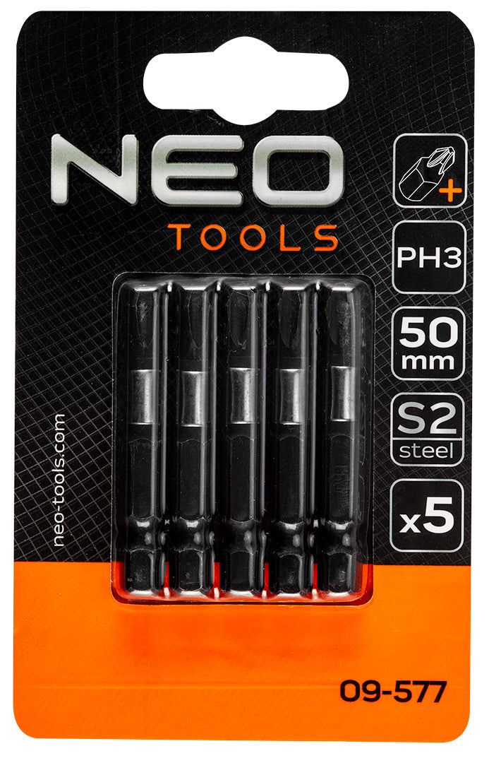 Rázové bity S2, 50 mm, PH3 - 5 ks. od NEO TOOLS nájdeš na naravis.sk