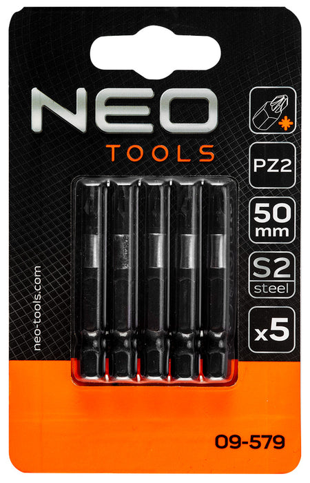 Rázové bity S2, 50 mm, PZ2 - 5 kusov. od NEO TOOLS nájdeš na naravis.sk