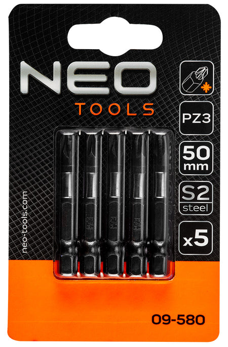 Rázové bity S2, 50 mm, PZ3 - 5 kusov. od NEO TOOLS nájdeš na naravis.sk