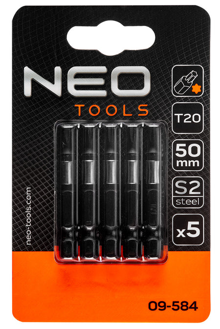 Rázové bity S2, 50 mm, T20 - 5 kusov. od NEO TOOLS nájdeš na naravis.sk