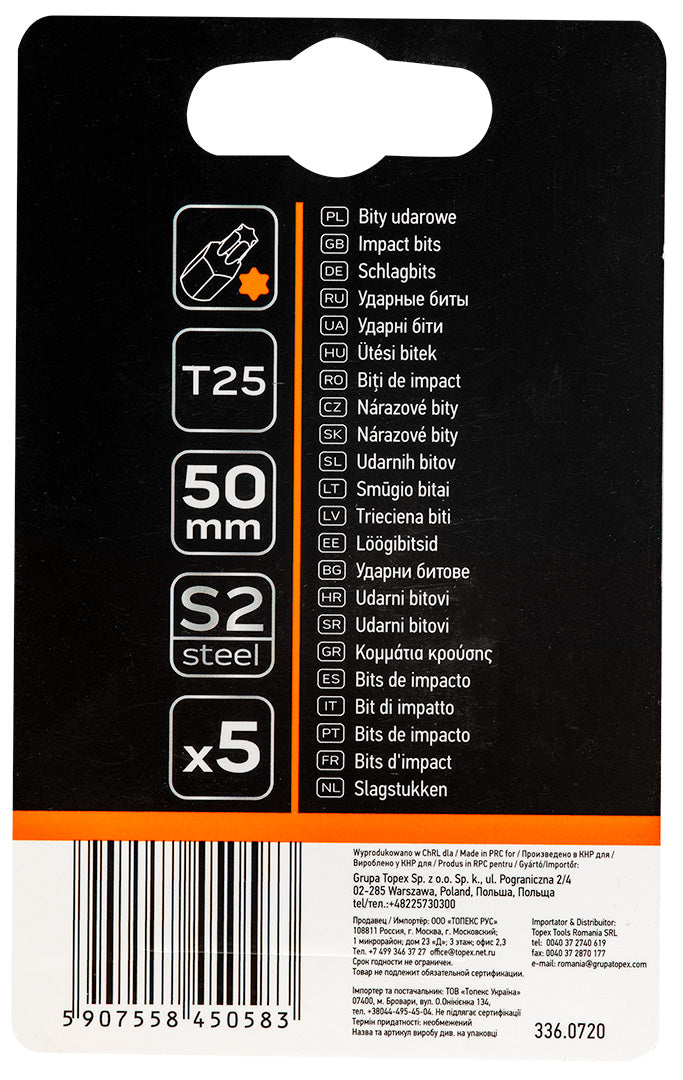 Rázové bity S2, 50 mm, T25 - 5 kusov. od NEO TOOLS nájdeš na naravis.sk