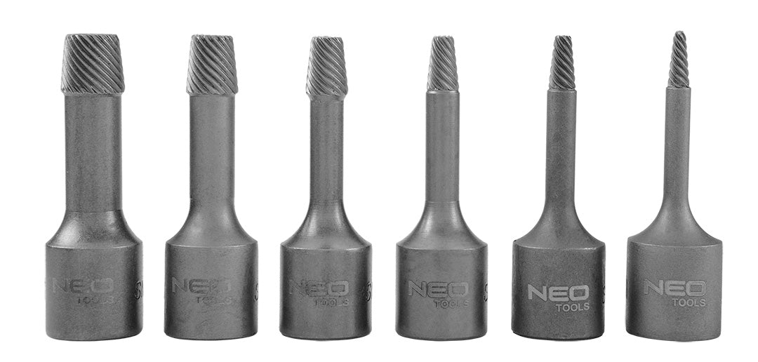 Súprava vyťahovačov zalomených skrutiek 3/8', 6 ks od NEO TOOLS nájdeš na naravis.sk