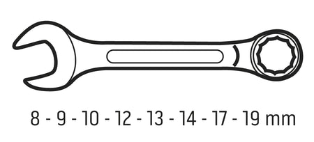 Ploché-očkové kľúče krátke 8-19 mm, súprava 8 ks od NEO TOOLS nájdeš na naravis.sk