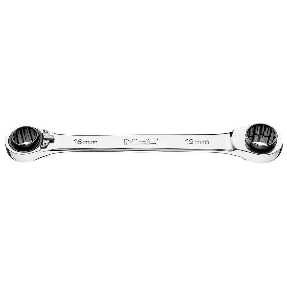 Kľúč s račňou 4 v 1, 16 x 17 mm +18 x 19 mm od NEO TOOLS nájdeš na naravis.sk