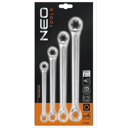 kluče očkove Torx sada T6-T24, 4 ks. od NEO TOOLS nájdeš na naravis.sk