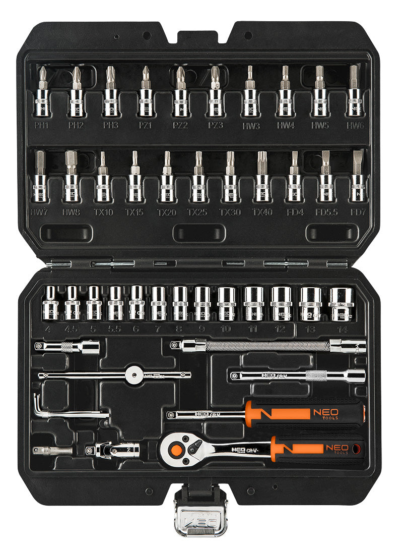 Sada nástrčných kľúčov 1/4", 46 kusov, CrV od NEO TOOLS nájdeš na naravis.sk