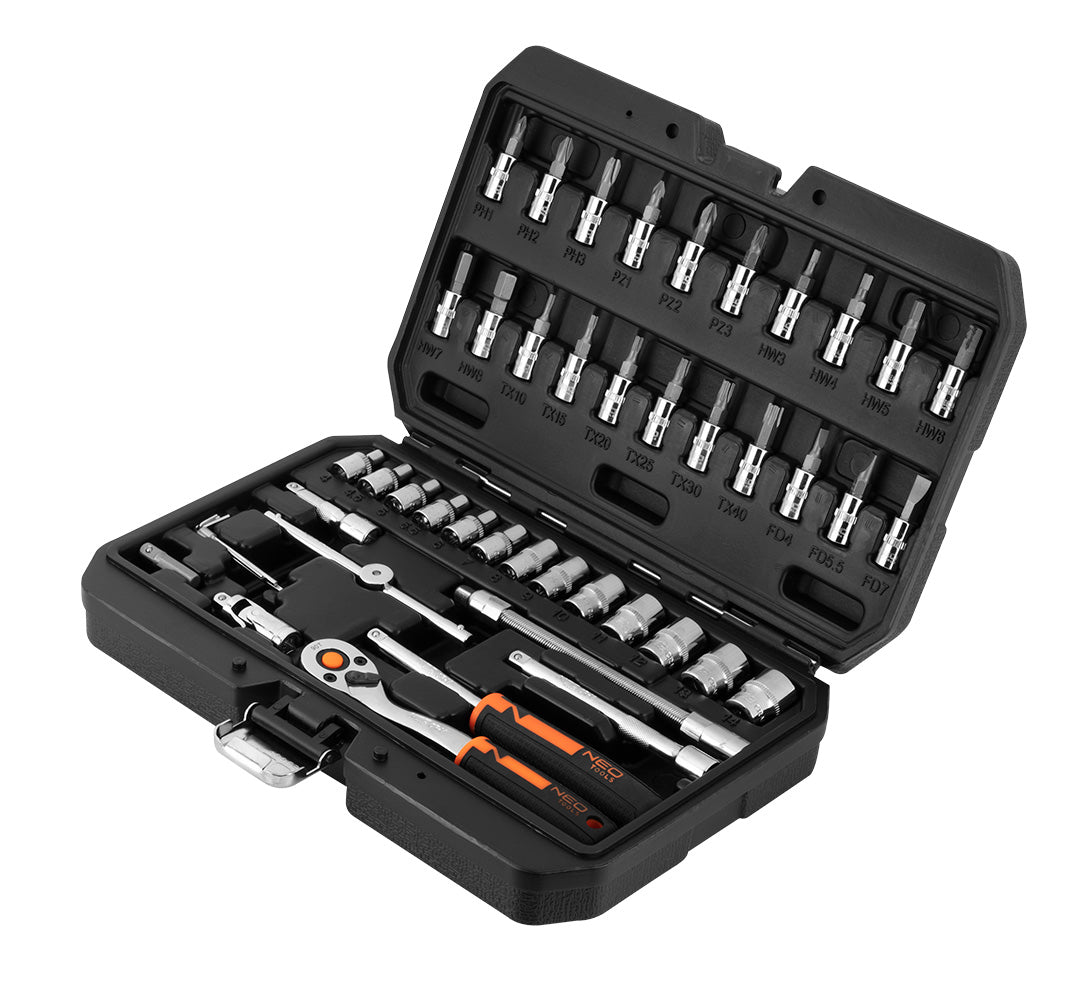 Sada nástrčných kľúčov 1/4", 46 kusov, CrV od NEO TOOLS nájdeš na naravis.sk