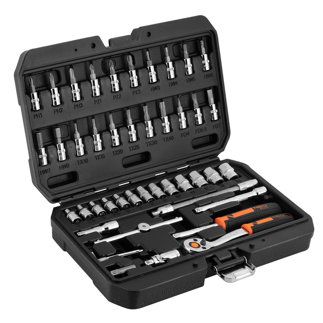 Sada nástrčných kľúčov 1/4", 46 kusov, CrV od NEO TOOLS nájdeš na naravis.sk