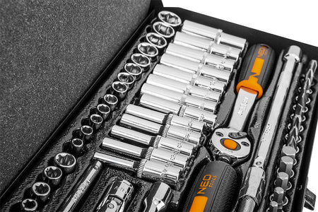 Sada nástrčných kľúčov 1/4", 63 kusov, CrV od NEO TOOLS nájdeš na naravis.sk