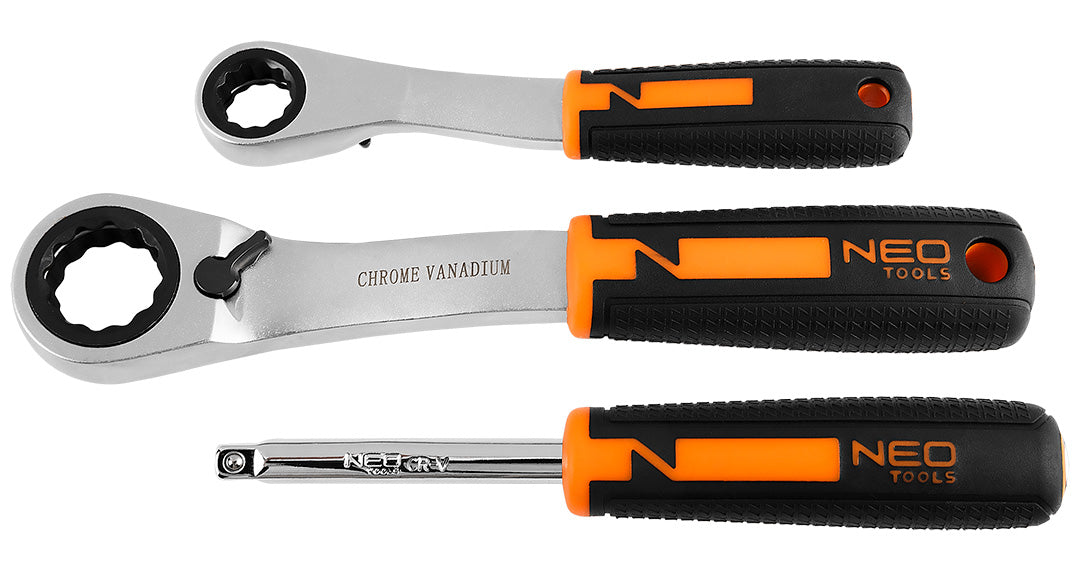 Sada priechodných nástrčných hlavíc 1/4", 3/8", 46 kusov, CrV od NEO TOOLS nájdeš na naravis.sk
