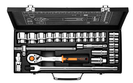 Sada nástrčných kľúčov 1/2", 25 kusov, CrV od NEO TOOLS nájdeš na naravis.sk