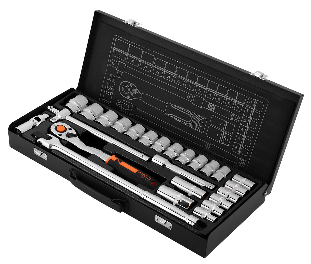 Sada nástrčných kľúčov 1/2", 25 kusov, CrV od NEO TOOLS nájdeš na naravis.sk