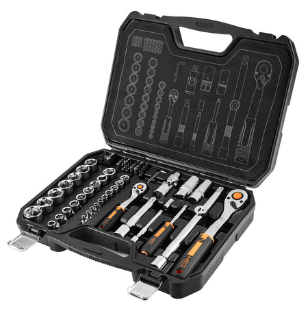 Sada nástrčných kľúčov 1/2", 1/4", 73 kusov, CrV od NEO TOOLS nájdeš na naravis.sk