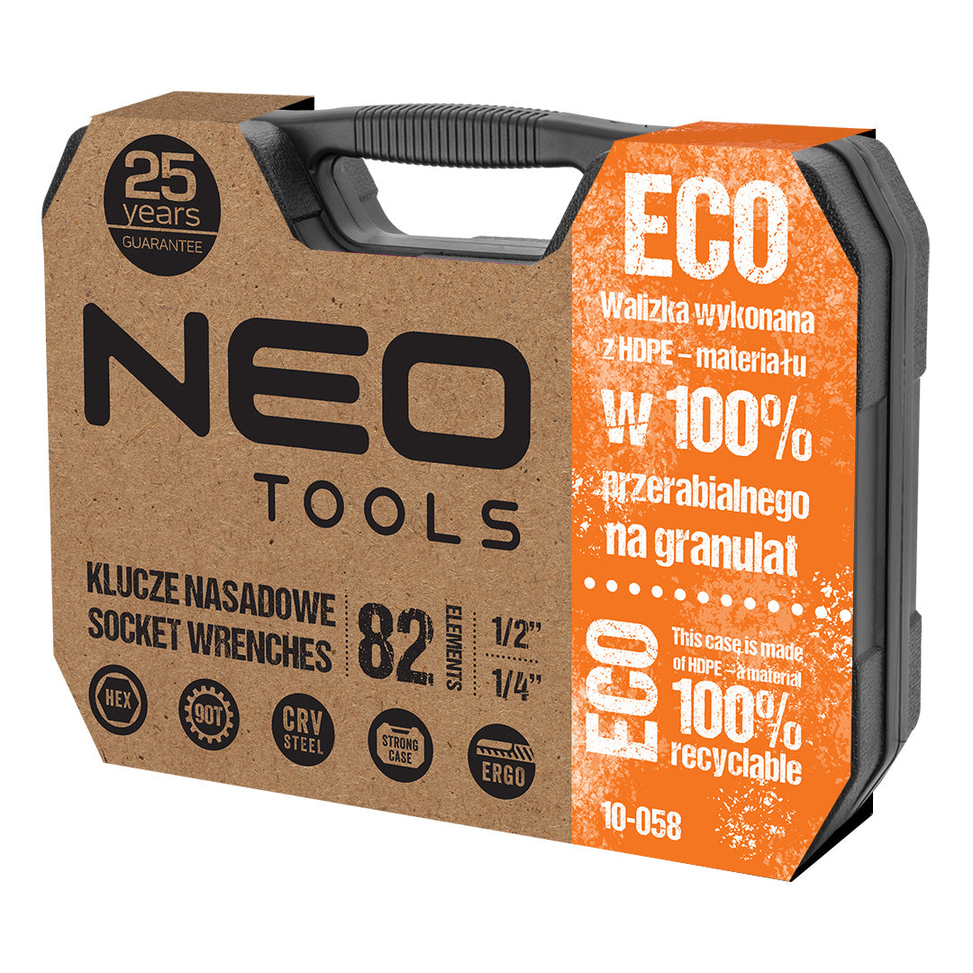Sada nástrčných kľúčov 1/2", 1/4", 82 kusov, CrV, ECO od NEO TOOLS nájdeš na naravis.sk