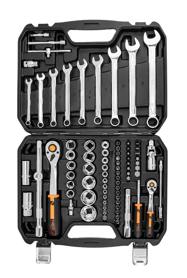 Sada nástrčných kľúčov 1/2", 1/4", 82 kusov, CrV od NEO TOOLS nájdeš na naravis.sk