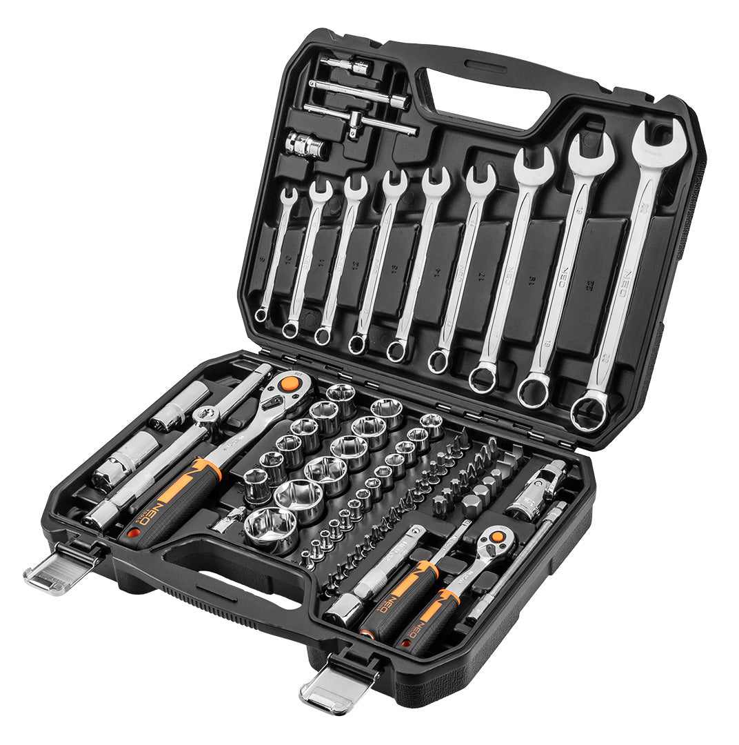 Sada nástrčných kľúčov 1/2", 1/4", 82 kusov, CrV od NEO TOOLS nájdeš na naravis.sk
