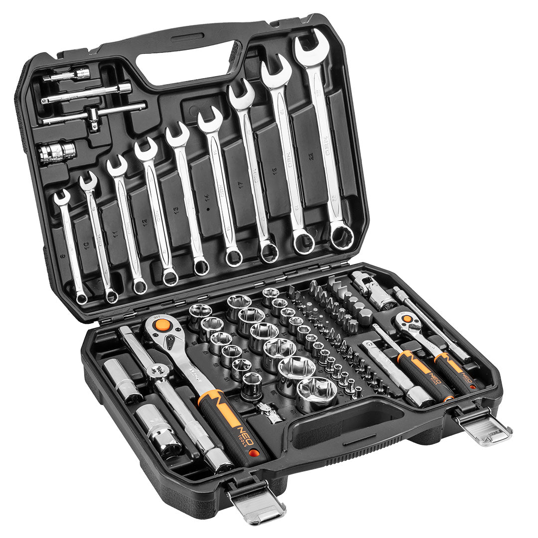 Sada nástrčných kľúčov 1/2", 1/4", 82 kusov, CrV od NEO TOOLS nájdeš na naravis.sk