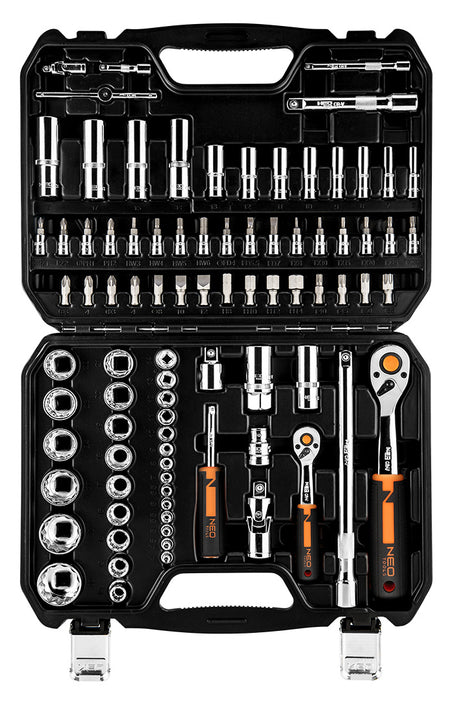 Sada nástrčných kľúčov 1/2", 1/4", 86 kusov, CrV od NEO TOOLS nájdeš na naravis.sk
