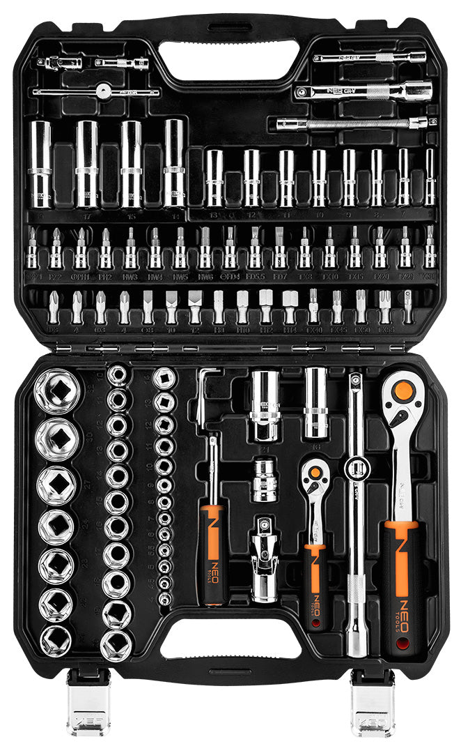 Sada nástrčných kľúčov 1/2", 1/4", 94 kusov, CrV od NEO TOOLS nájdeš na naravis.sk