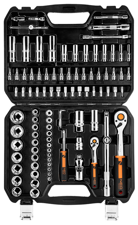 Sada nástrčných kľúčov 1/2", 1/4", 94 kusov, CrV od NEO TOOLS nájdeš na naravis.sk
