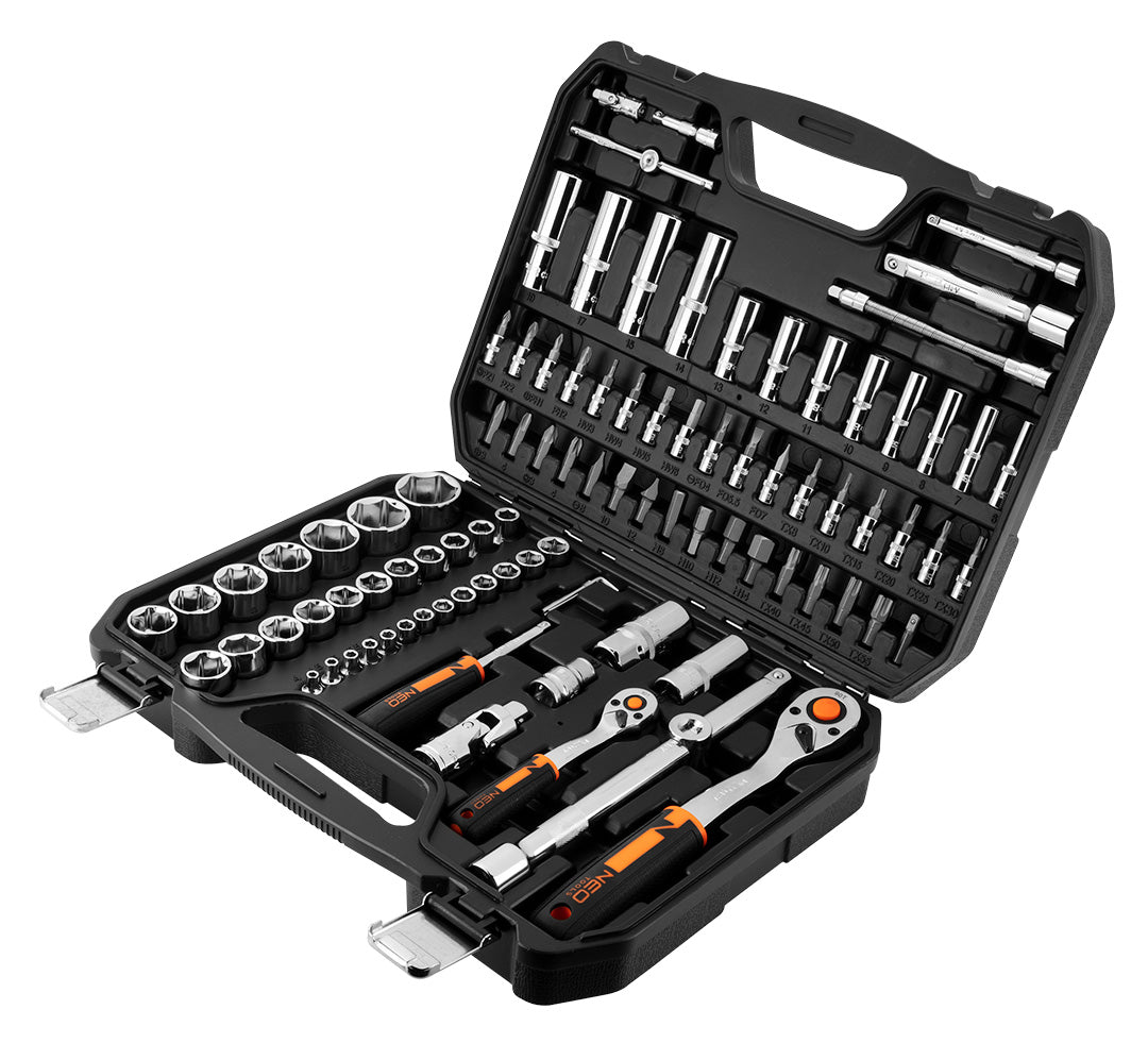 Sada nástrčných kľúčov 1/2", 1/4", 94 kusov, CrV od NEO TOOLS nájdeš na naravis.sk