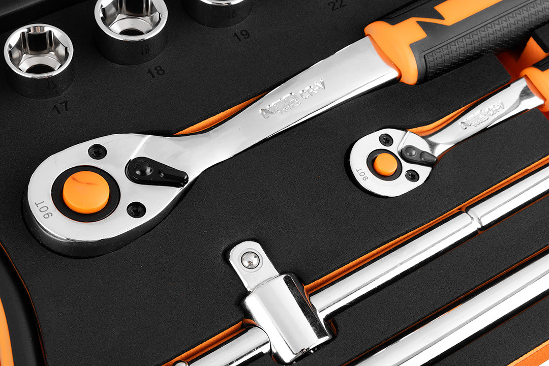 Sada nástrčných kľúčov 1/2", 1/4", 95 kusov, CrV, EVA pena od NEO TOOLS nájdeš na naravis.sk