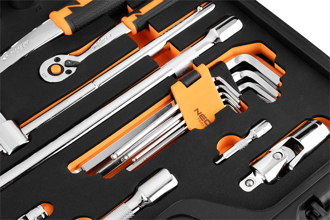 Sada nástrčných kľúčov 1/2", 1/4", 95 kusov, CrV, EVA pena od NEO TOOLS nájdeš na naravis.sk