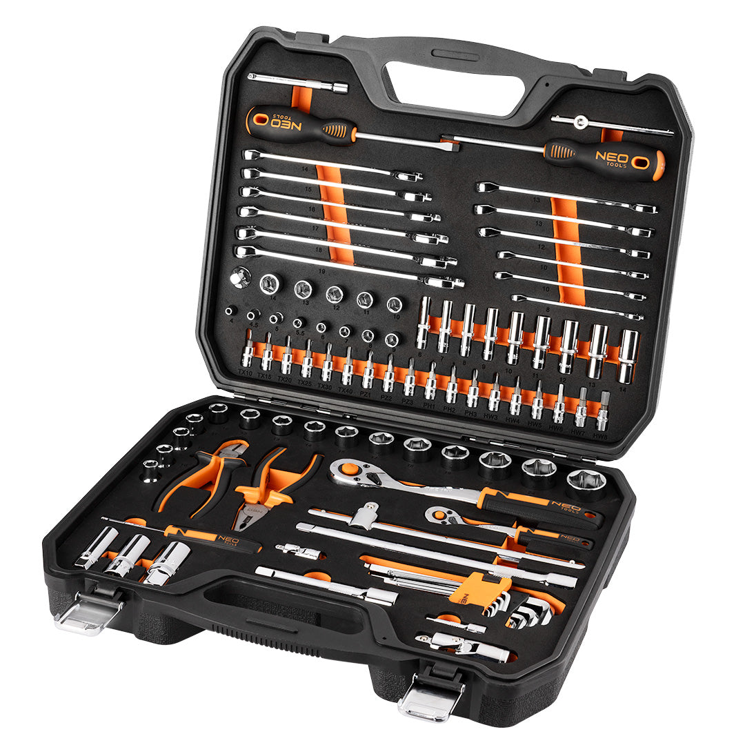 Sada nástrčných kľúčov 1/2", 1/4", 95 kusov, CrV, EVA pena od NEO TOOLS nájdeš na naravis.sk