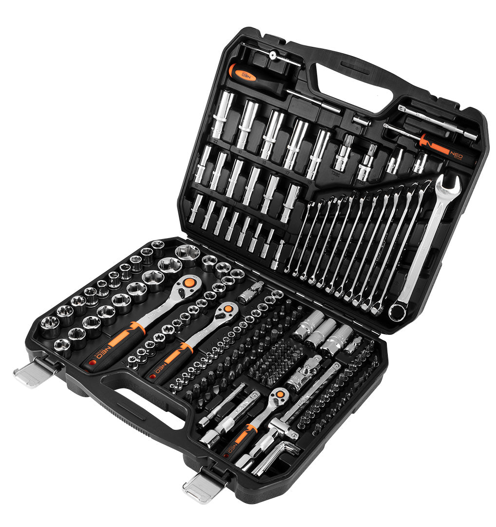 Sada nástrčných kľúčov 1/2", 3/8", 1/4", 219 kusov, CrV od NEO TOOLS nájdeš na naravis.sk