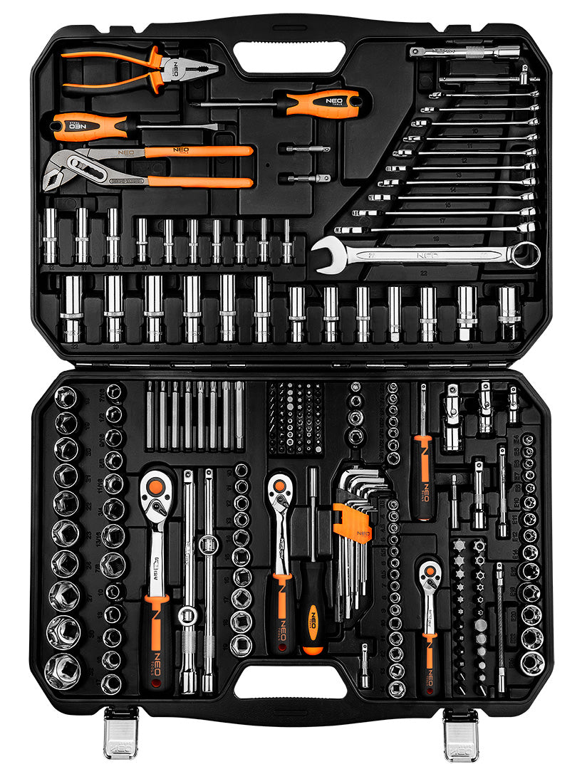 Sada nástrčných kľúčov 1/2", 3/8", 1/4", 233 kusov, CrV od NEO TOOLS nájdeš na naravis.sk