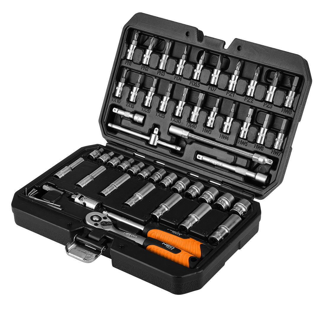 Sada nástrčných kľúčov 1/4", 55 kusov, satén od NEO TOOLS nájdeš na naravis.sk