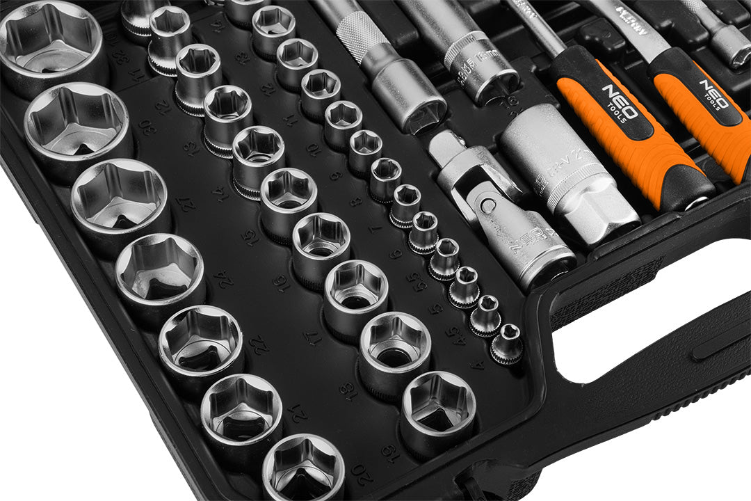 Sada nástrčných kľúčov 1/2", 1/4", 110 kusov, satén od NEO TOOLS nájdeš na naravis.sk