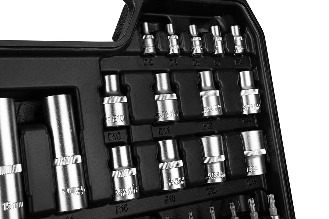 Sada nástrčných kľúčov 1/2", 1/4", 110 kusov, satén od NEO TOOLS nájdeš na naravis.sk