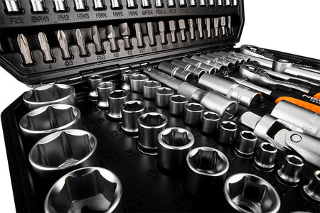 Sada nástrčných kľúčov 1/2", 1/4", 110 kusov, satén od NEO TOOLS nájdeš na naravis.sk