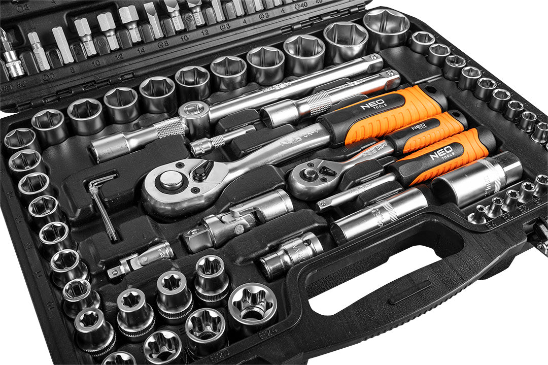 Sada nástrčných kľúčov 1/2", 1/4", 108 kusov, satén od NEO TOOLS nájdeš na naravis.sk