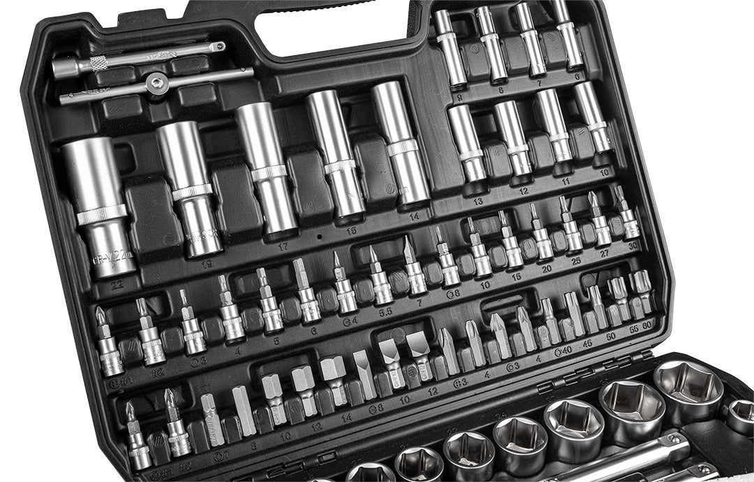 Sada nástrčných kľúčov 1/2", 1/4", 108 kusov, satén od NEO TOOLS nájdeš na naravis.sk