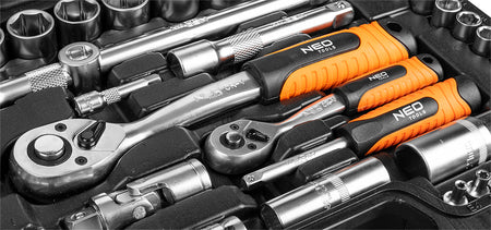 Sada nástrčných kľúčov 1/2", 1/4", 108 kusov, satén od NEO TOOLS nájdeš na naravis.sk