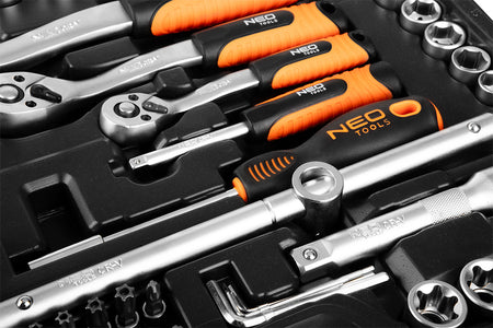 Sada nástrčných kľúčov 1/2", 3/8", 1/4", 216 kusov. , saténová od NEO TOOLS nájdeš na naravis.sk