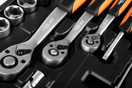 Sada nástrčných kľúčov 1/2", 3/8", 1/4", 216 kusov. , saténová od NEO TOOLS nájdeš na naravis.sk