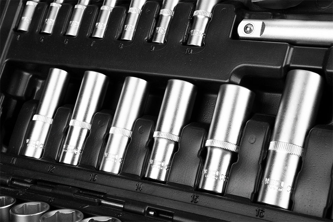 Sada nástrčných kľúčov 1/2", 3/8", 1/4", 216 kusov. , saténová od NEO TOOLS nájdeš na naravis.sk